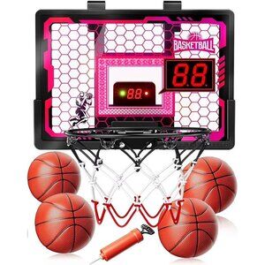 Basketball Hoop Indoor - Basketball Hoop with Anti-Impact Backboard, Scoreboard&